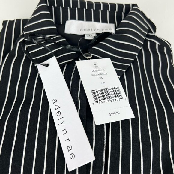 Adelyn Rae, Striped Shirt Maxi Dress. Black & white. Size: XS - NWT. - Picture 12 of 12
